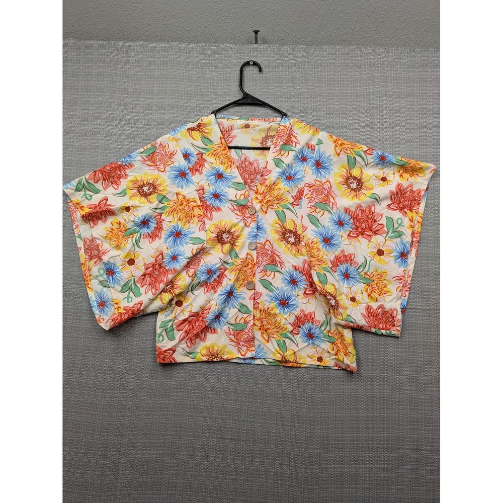 Do Everything In Love Kimono Blouse Womens One Size Floral Button Front Summer - Picture 1 of 8